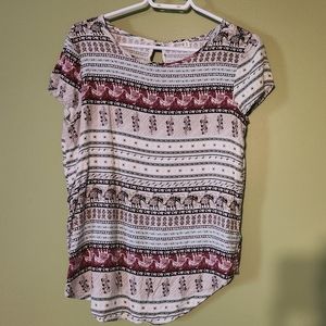 Women's Medium Ardene Elephant Pattern Blouse